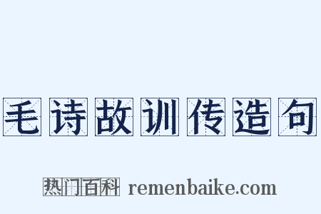 毛诗故训传造句是什么意思的图片